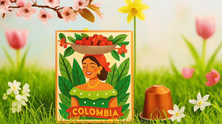 Carlini Coffee Colombia pods in Spring