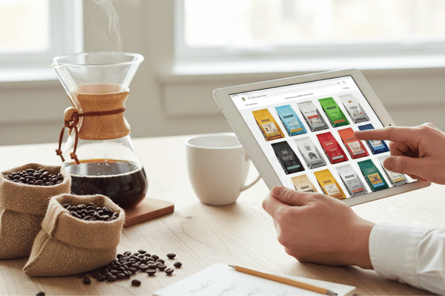 View of Shopping for Coffee Beans Online – Carlini Coffee