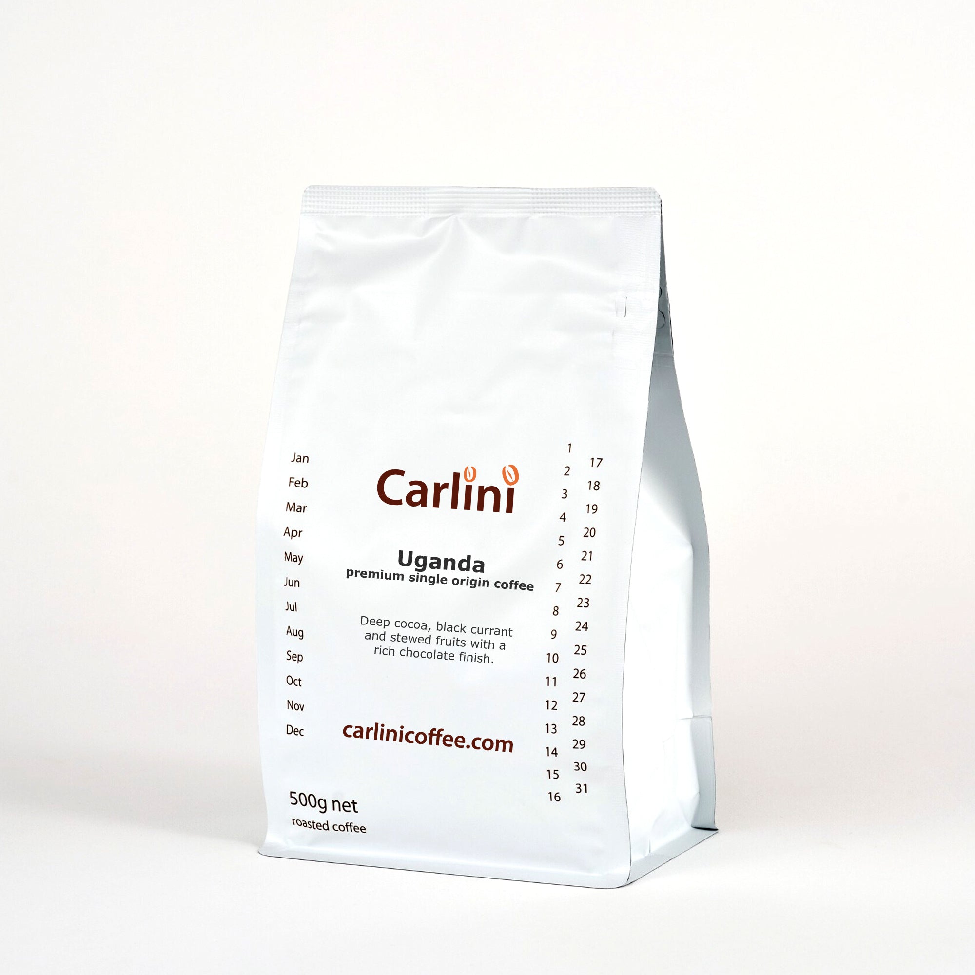 Carlini Coffee 500g bag of premium quality Uganda coffee