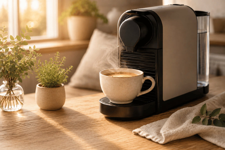 Keep mornings simple with Nespresso-compatible capsules filled with chemical-free decaf coffee, for a gentler start that still tastes great.
