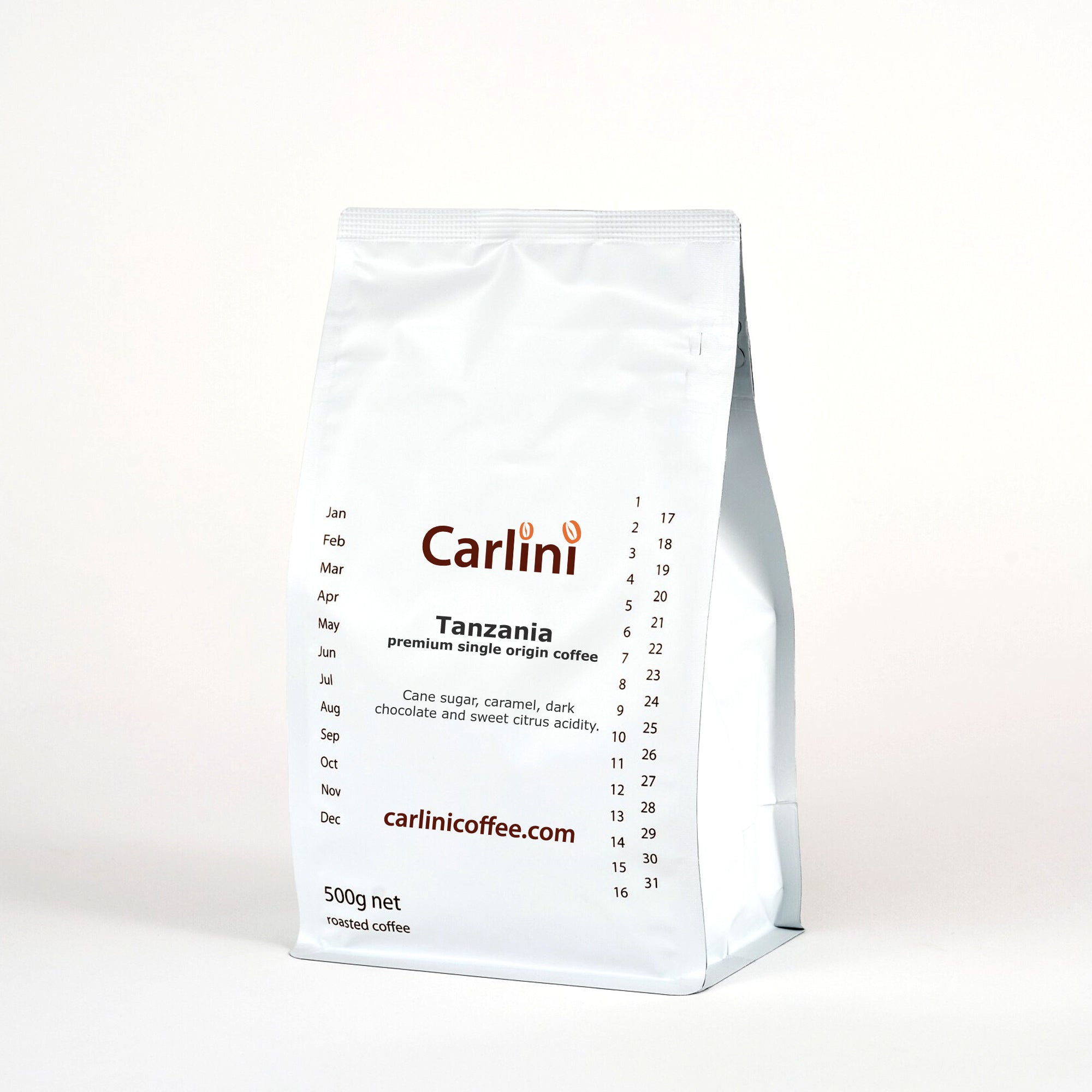 Carlini Coffee 500g bag of premium quality Tanzania coffee