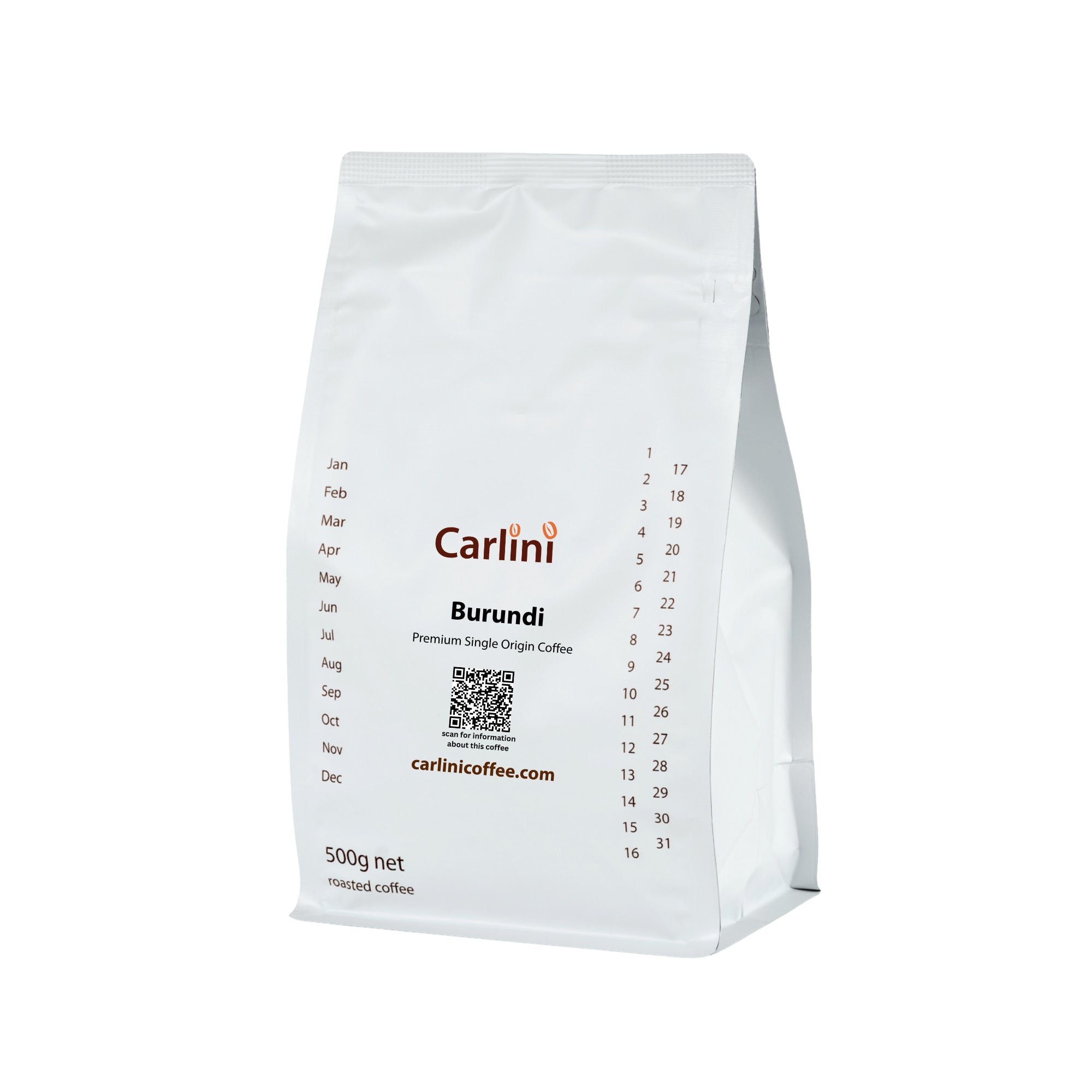 Carlini Coffee 500g pack Burundi specialty coffee beans