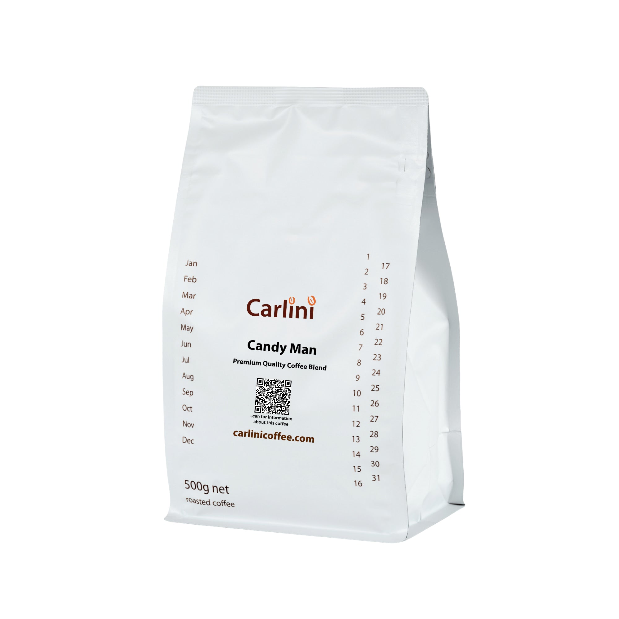 Carlini Coffee 500g pack of Candy Man premium coffee blend