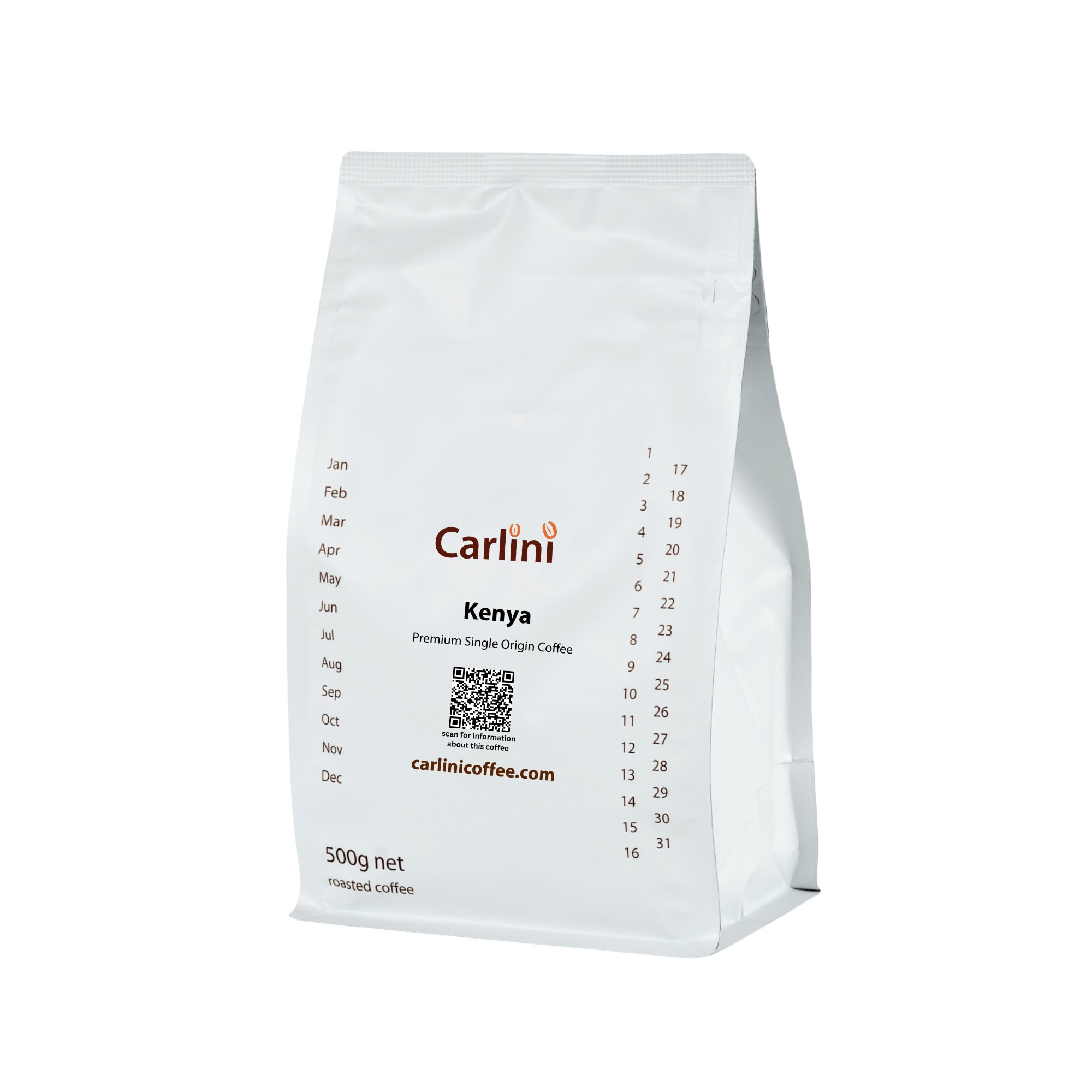Carlini Coffee 500g pack of premium single origin arabica coffee