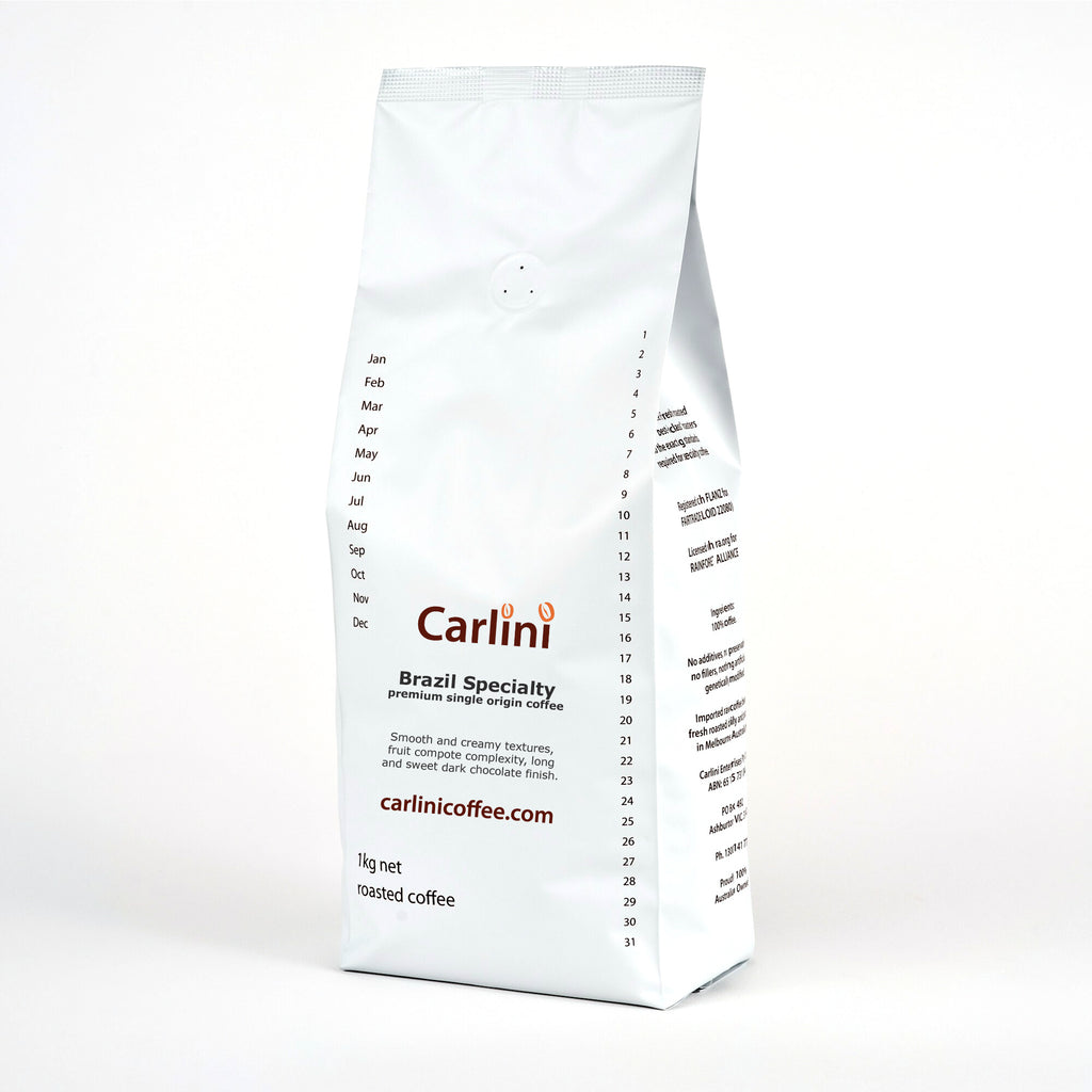 Carlini Coffee 1kg bag of specialty grade single origin Brazil coffee