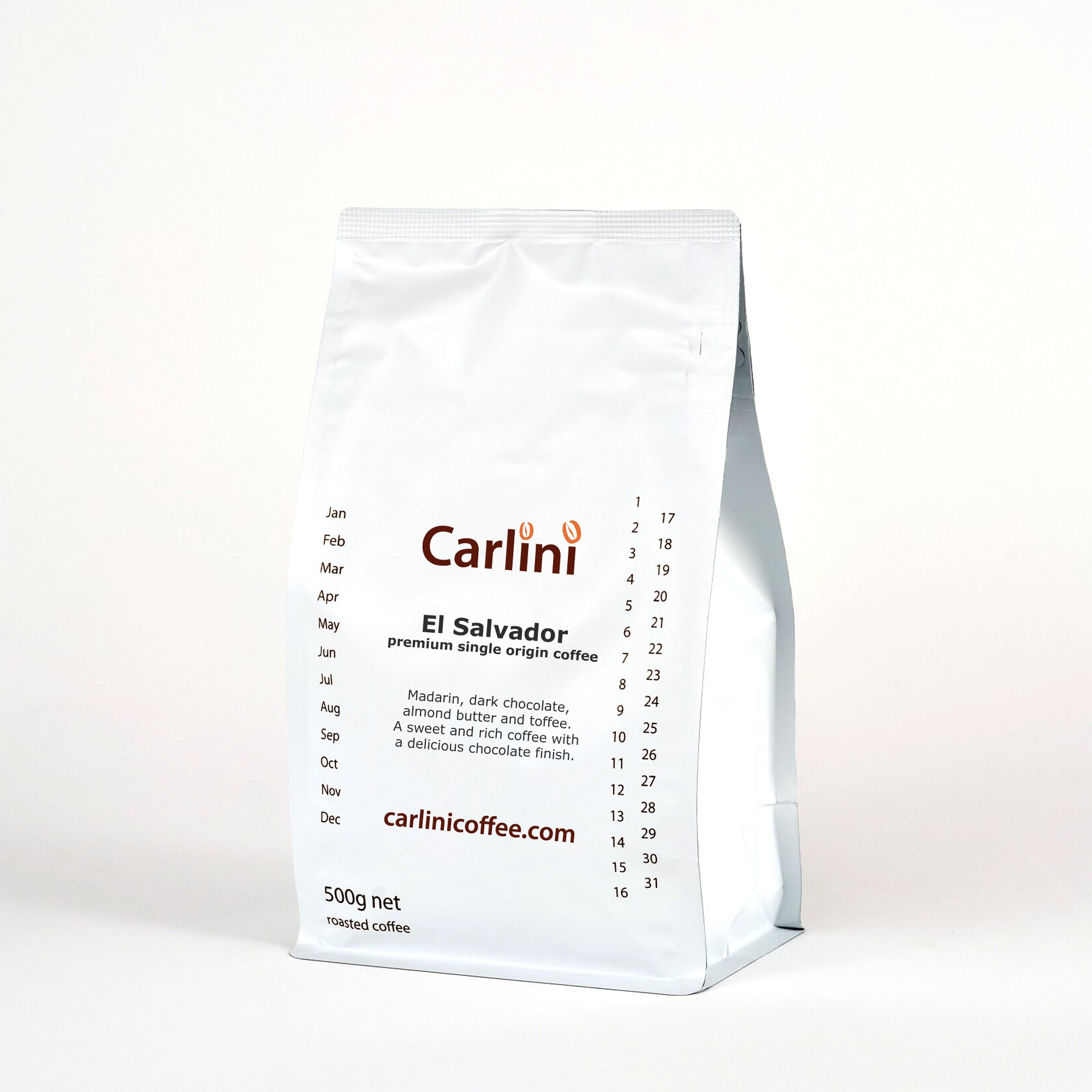 Carlini Coffee El Salvador 500g pack of specialty grade coffee beans