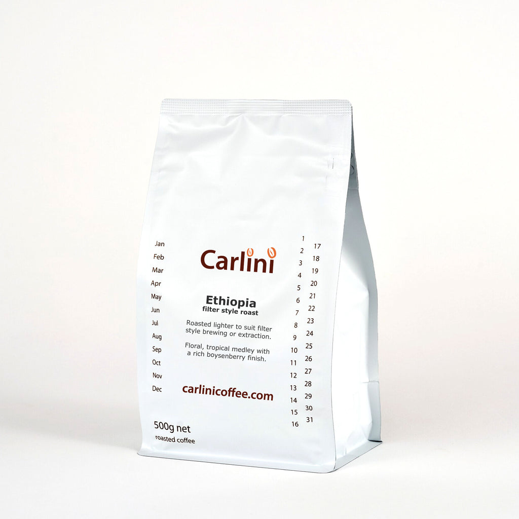 500g pack of Carlini Coffee Ethiopia Filter roast coffee