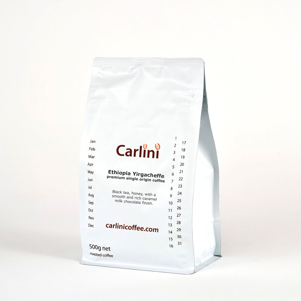 Carlini Coffee 500g pack of Ethiopia Yirgacheffe premium quality single origin coffee